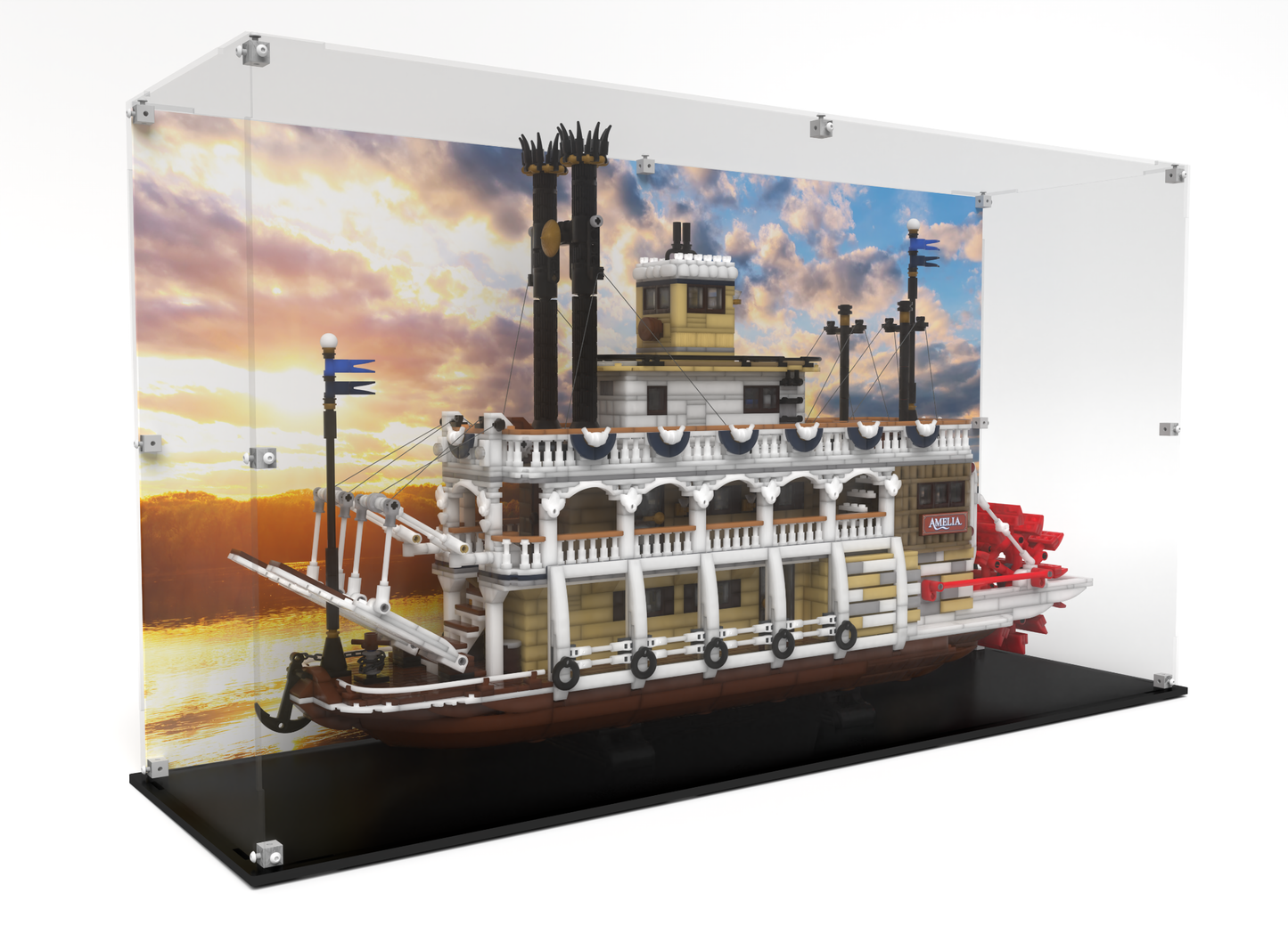 Display Case Box for Lego® River Steamboat 21356