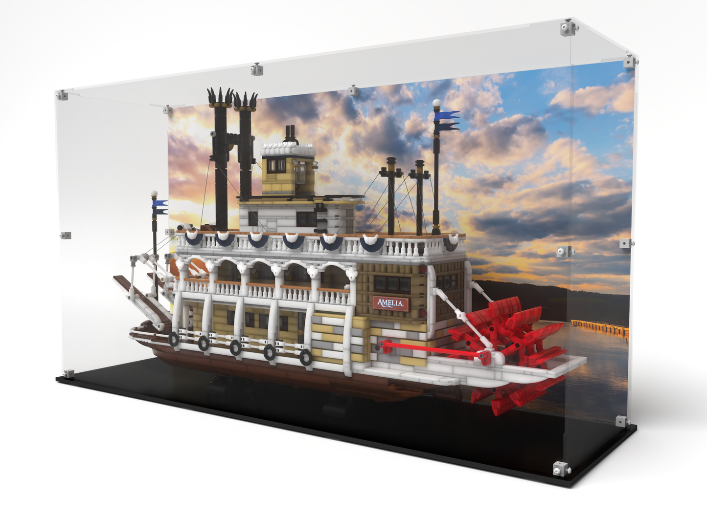 Display Case Box for Lego® River Steamboat 21356