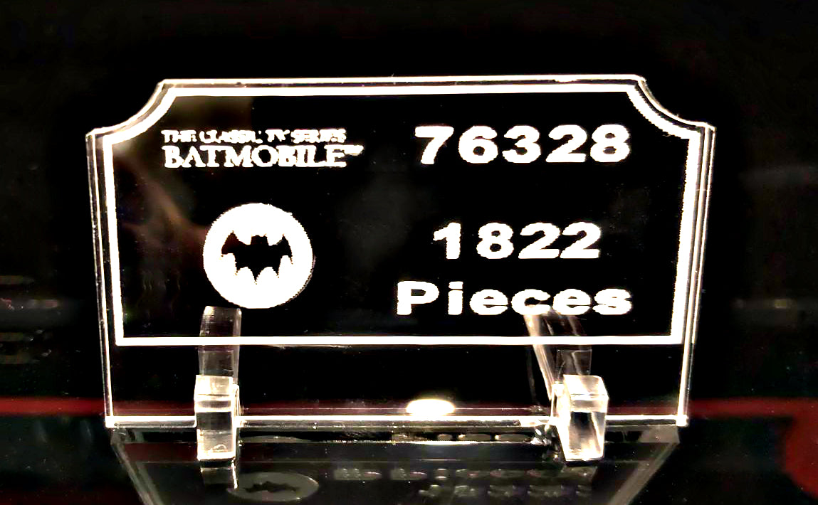 Display Case for Lego® 76328 Batman™: Classic TV Series Batmobile™. LED Bat Signal. Free Plaque