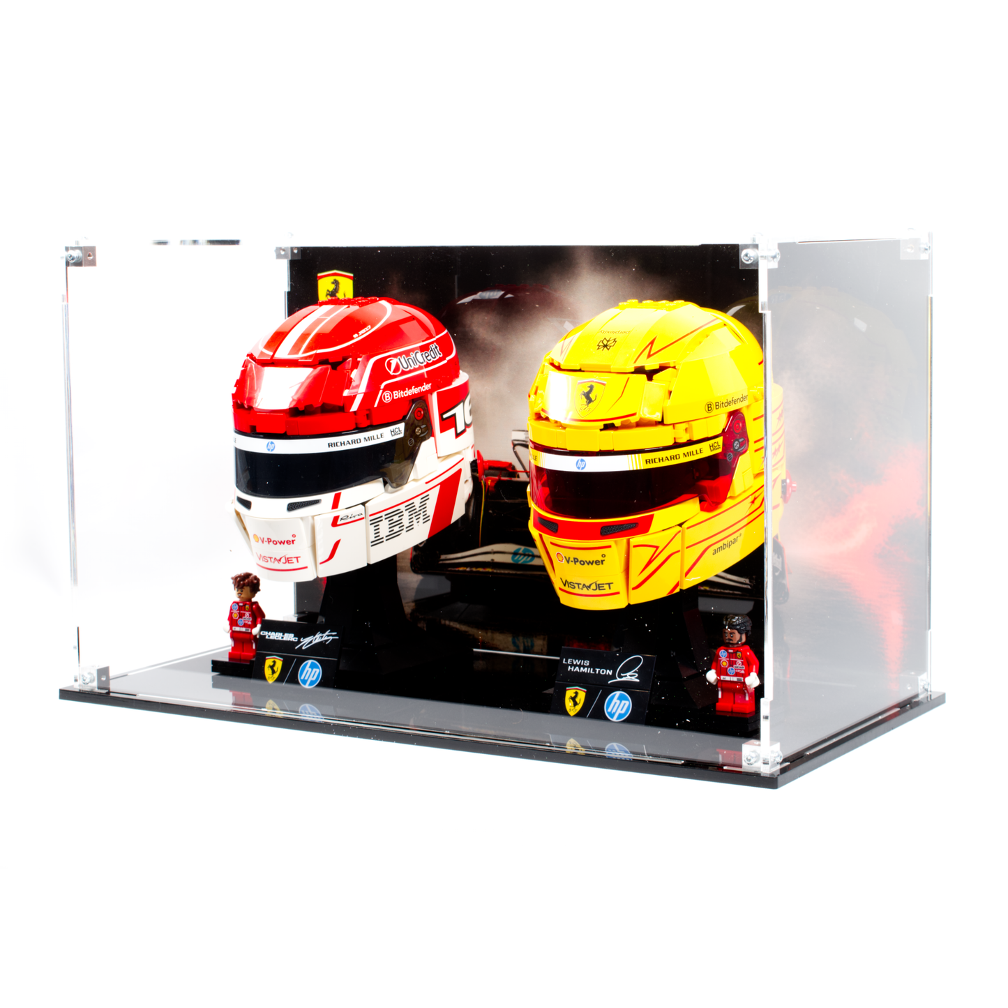 Display Case Box for Lego® F1 Helmets 43014 43022 Hamilton Leclerc Dual