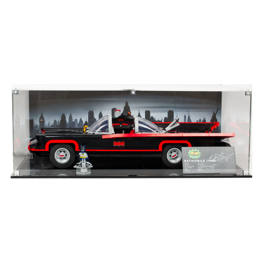 Display Case for Lego® 76328 Batman™: The Classic TV Series Batmobile™. Free Plaque