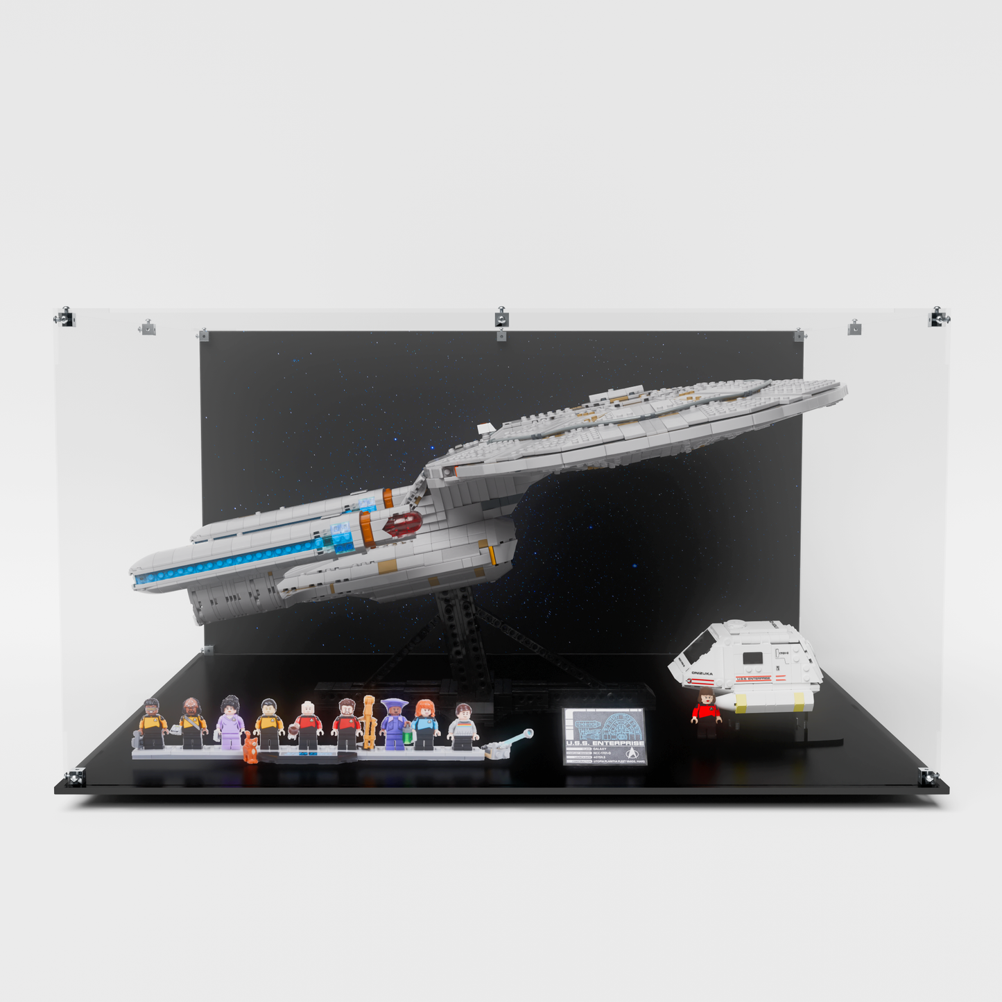 Display Case Box for Lego® Star Trek: U.S.S. Enterprise NCC-1701-D™ 10356 with free shuttle stand