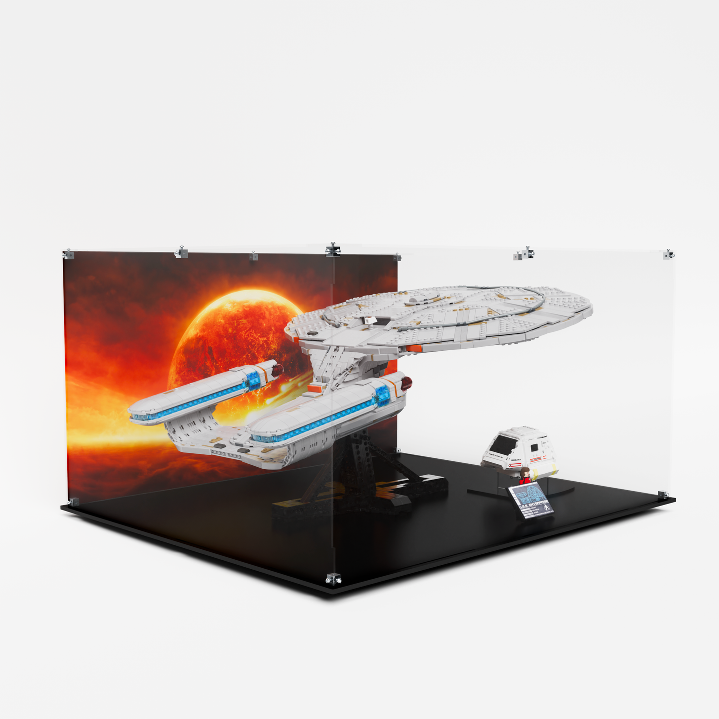 Display Case Box for Lego® Star Trek: U.S.S. Enterprise NCC-1701-D™ 10356 with free shuttle stand