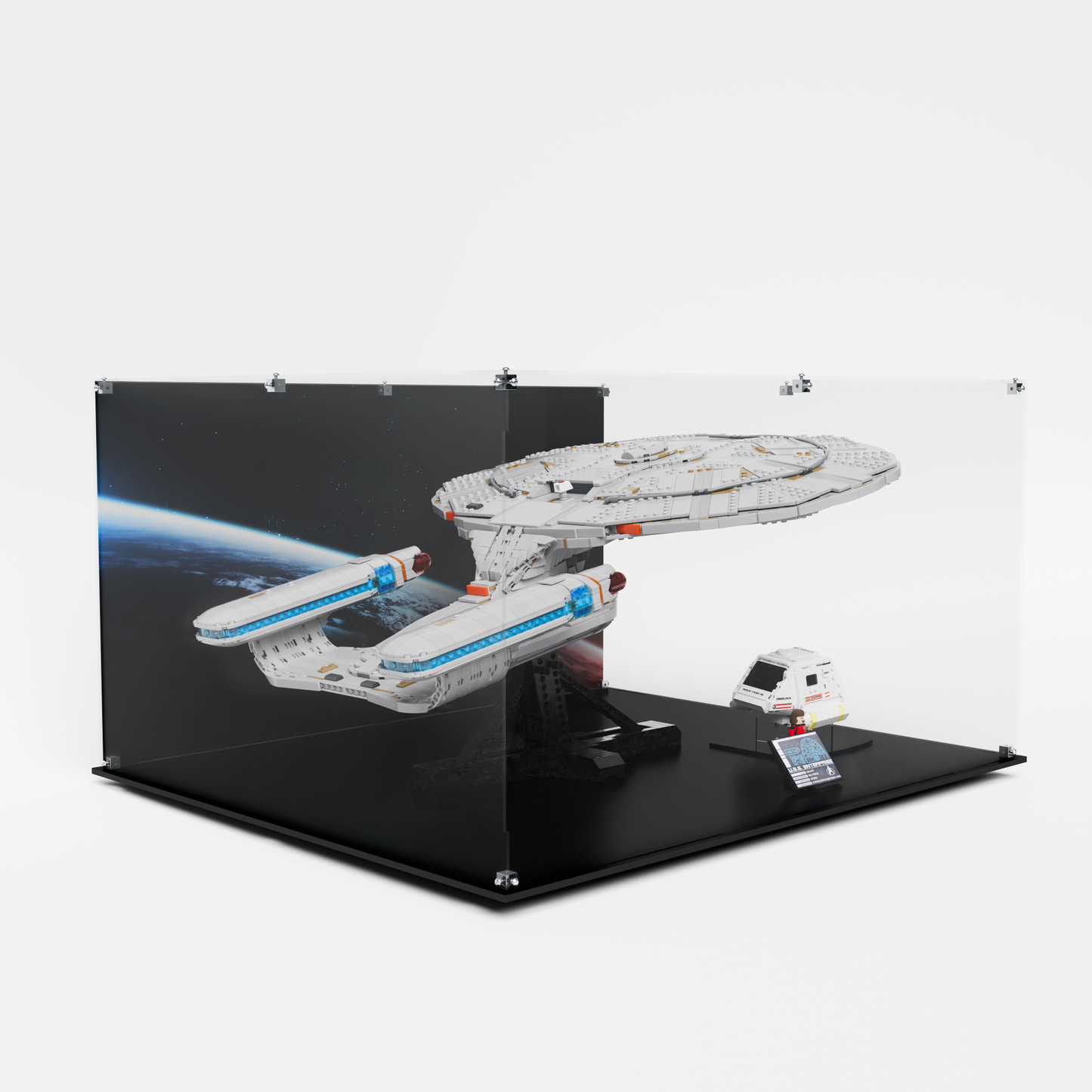 Display Case Box for Lego® Star Trek: U.S.S. Enterprise NCC-1701-D™ 10356 with free shuttle stand