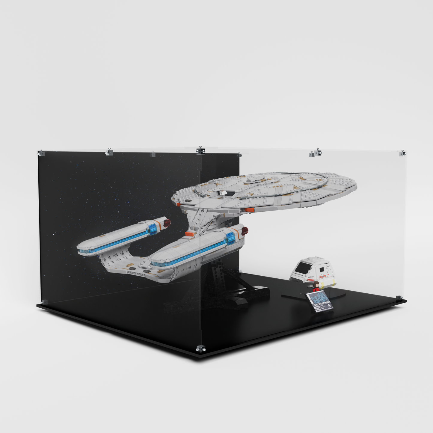 Display Case Box for Lego® Star Trek: U.S.S. Enterprise NCC-1701-D™ 10356 with free shuttle stand