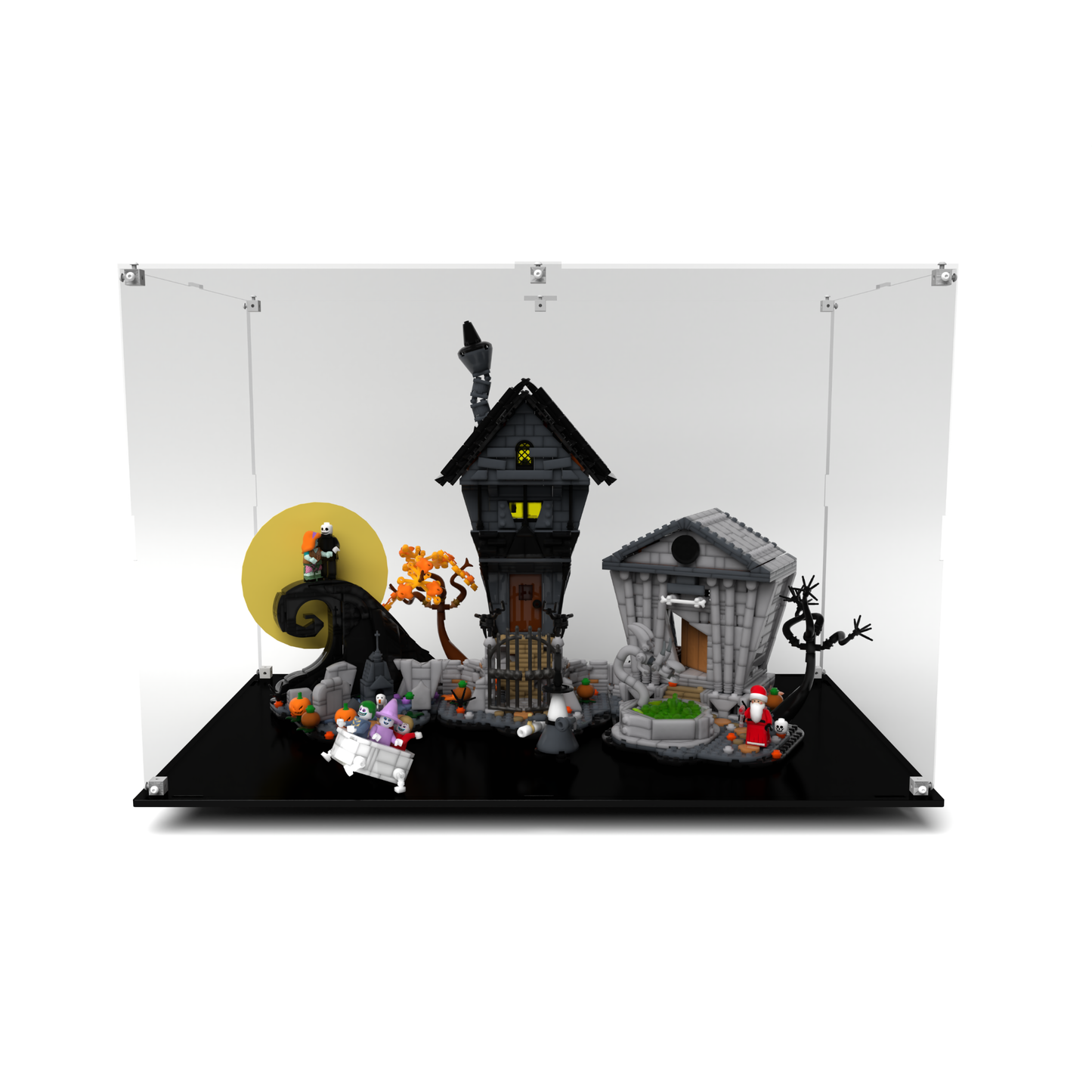 Display Case for Lego® 21351 Disney Tim Burton's The Nightmare Before Christmas. Free Plaque