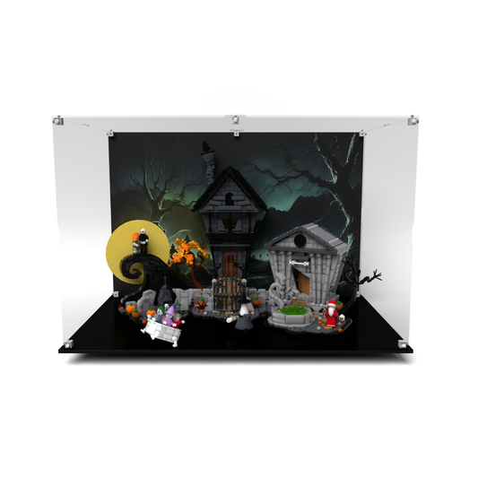 Display Case for Lego® 21351 Disney Tim Burton's The Nightmare Before Christmas. Free Plaque